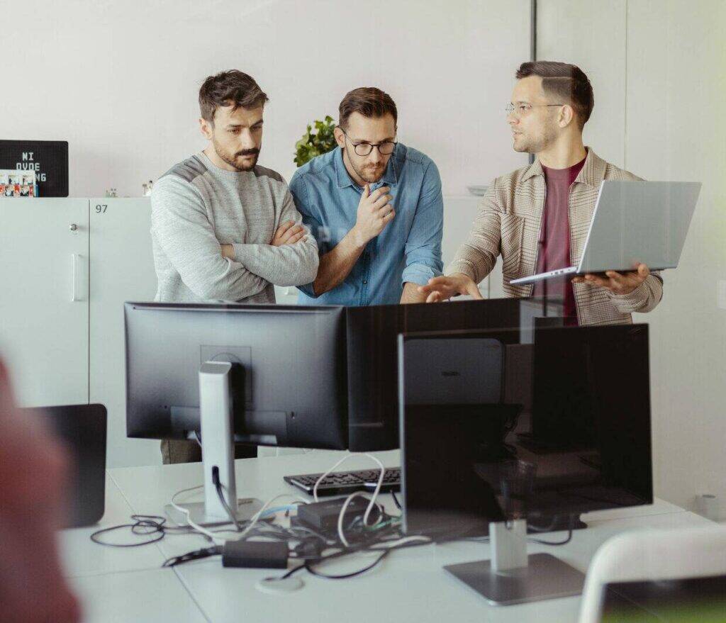 Team brainstorming session at a Top Software Development Company in Houston