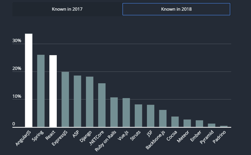 Report on Different Frameworks used by Developers