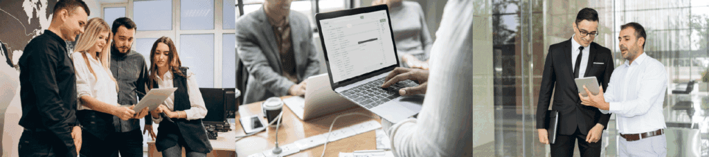 team meeting on software development in new york office